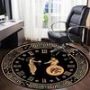 1PC Clock Ancient Pattern Office Round Area Rug, Mat Suitable For Office, Under Office Chairs Bedroom Living Room Home Decor, Room Deco