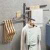 Wall Mounted Metal Towel Rack Swivel Swinging Towel Holder With Hook Space Saving Towel Bars Bathroom Storage Accessory For Home