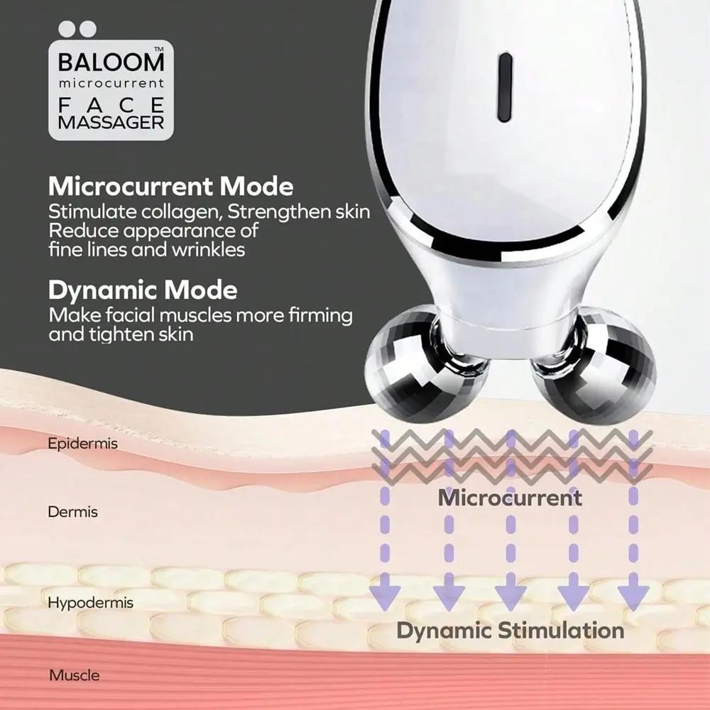 Microcurrent Facial Massager, Facial Roller - Skin Tightening Care For Women And Men - Face Wrinkle Removal, Anti Aging