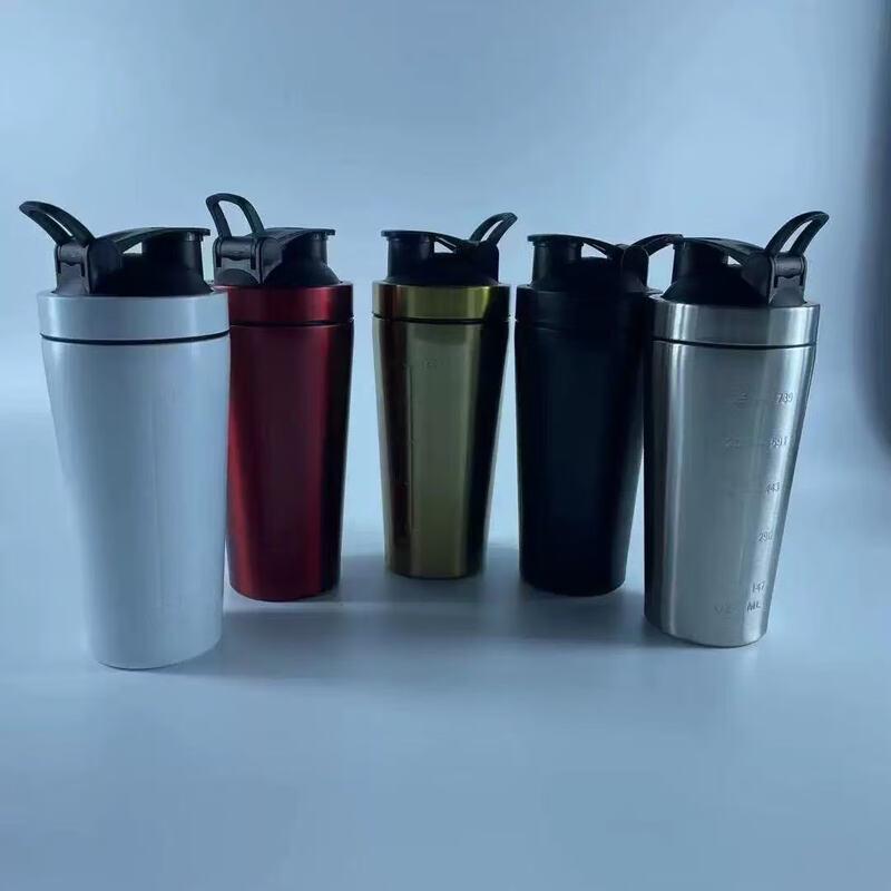 QITAI Stainless Steel Protein Shaker Bottle with Scale