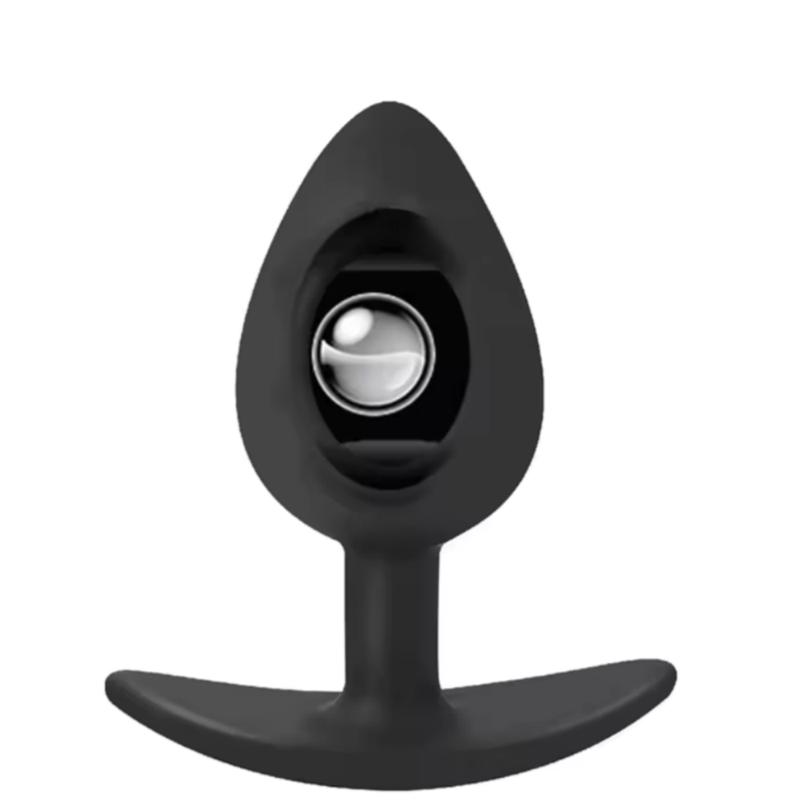 Butt Plug with Metal Ball Rolling Massage Silicone Vagina Anus Dilator Anal Bead Adult Product Sex Toys for Men Women Anal Plug