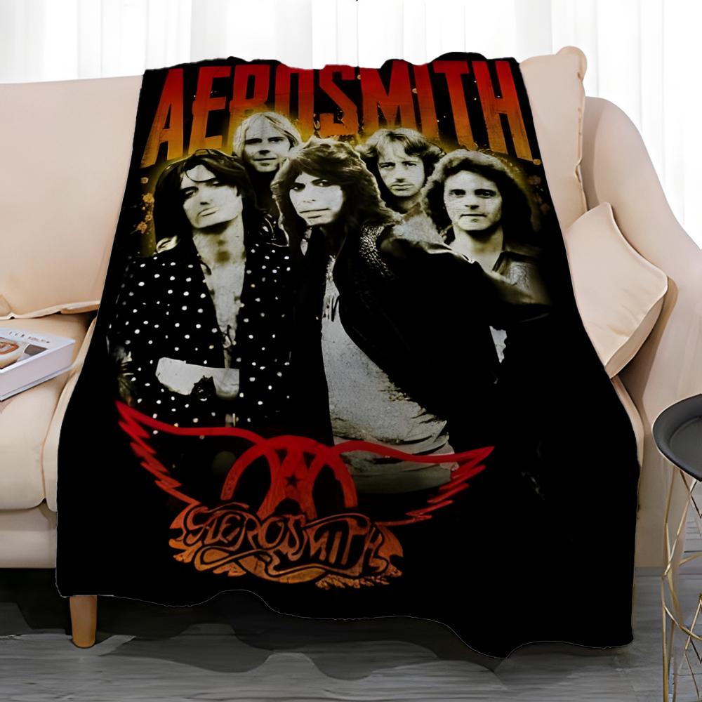 Classic Band Aerosmith Throw Soft Coral Fleece Blanket 310gsm Fluffy Warm Throw for Sofa Bed Couch Bedroom Decor
