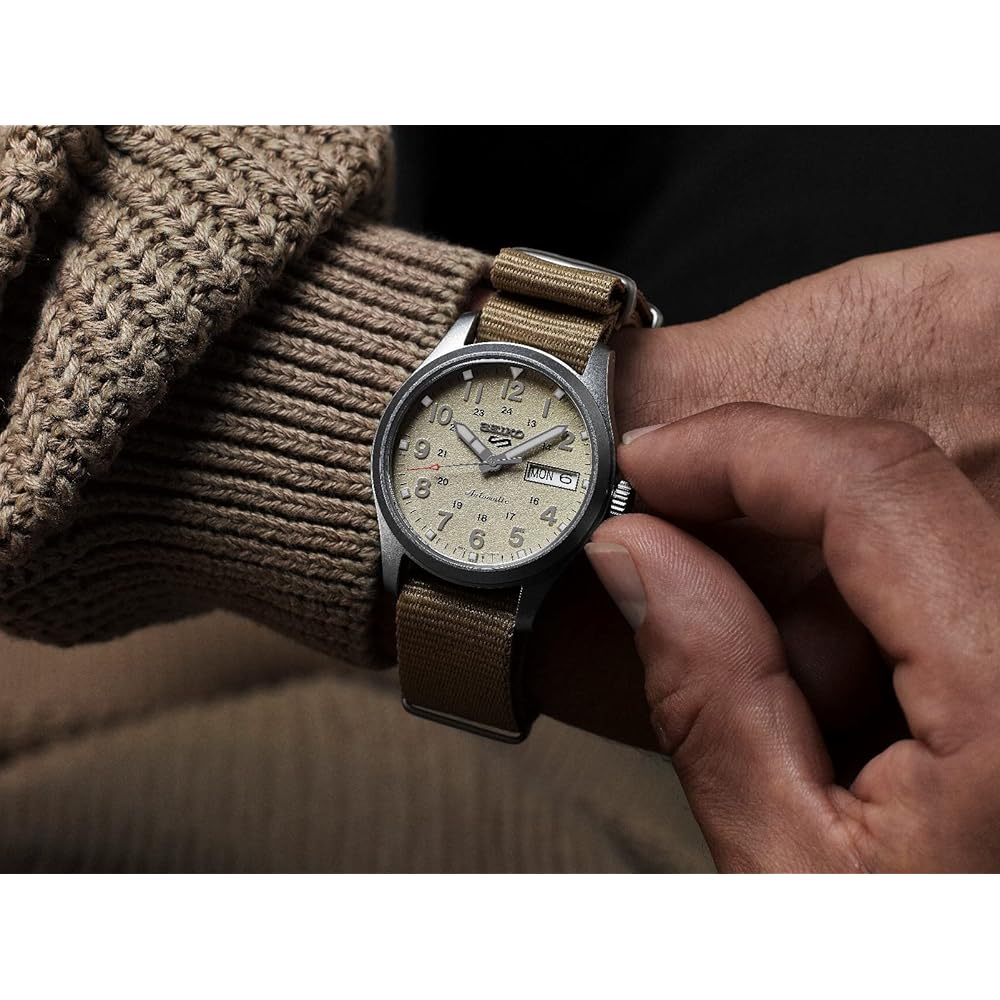 Seiko SRPJ83K1 Automatic Men's Watch Beige Nylon Band Imported Model
