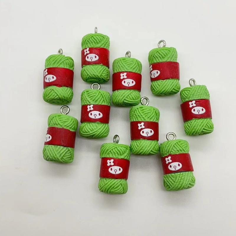 Mix 10cps/pack Cute Mini Sewing Wool Ball Resin Cute Charms Diy Earring Bracelet Small Pendants For Jewelry Making pendants NONE