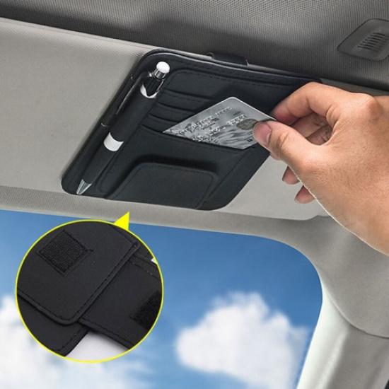 Universal Car Sun Visor Glasses Clip Card Organizer Storage Bag Car Accessories