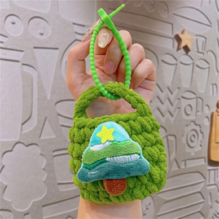Christmas Plush Keychain Wallet Space Knit Earphone Bag Pendant Practical Holiday Accessory