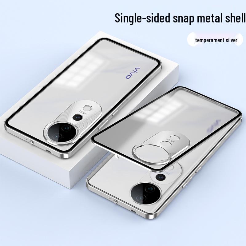 Vivo S30 Pro Metal Frame Snap-On Frosted Back Case with Lock Buckle for S20 V40