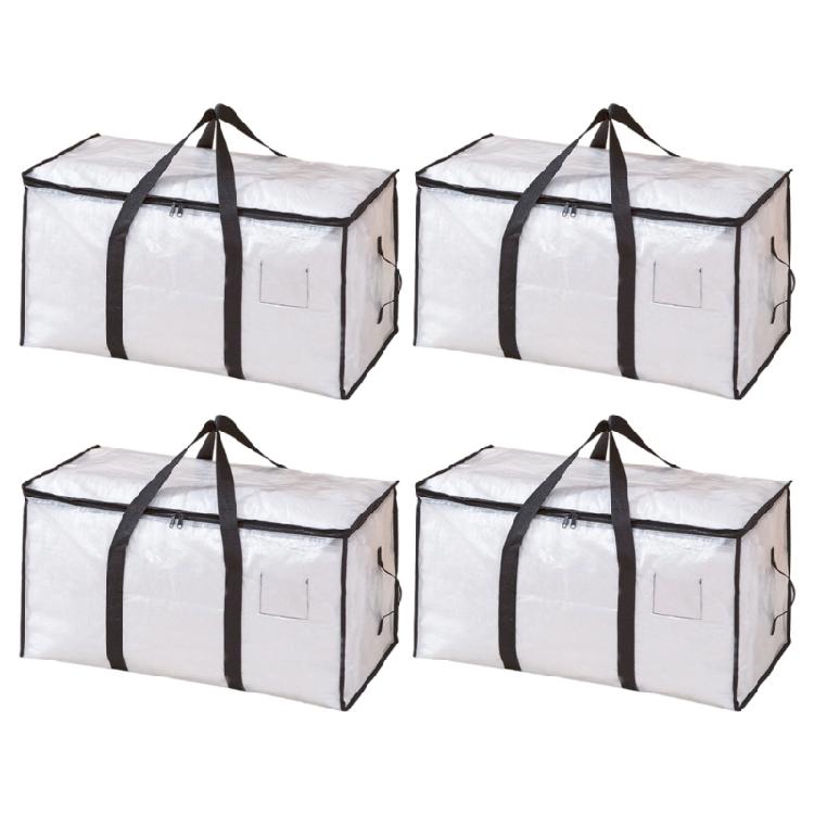 

See-Through Clothes Storage Container Waterproof Fabric Structure Large Capacity Bag With Sturdy Handles Medium size 88L