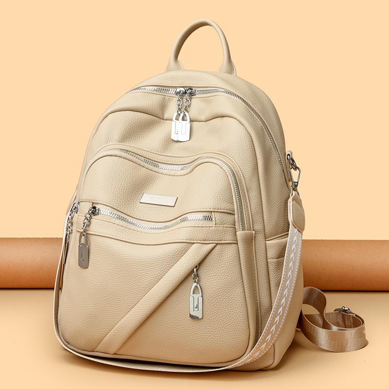 PU Backpack Women's Large Capacity Travel Backpack Multi-function Shoulder Bag