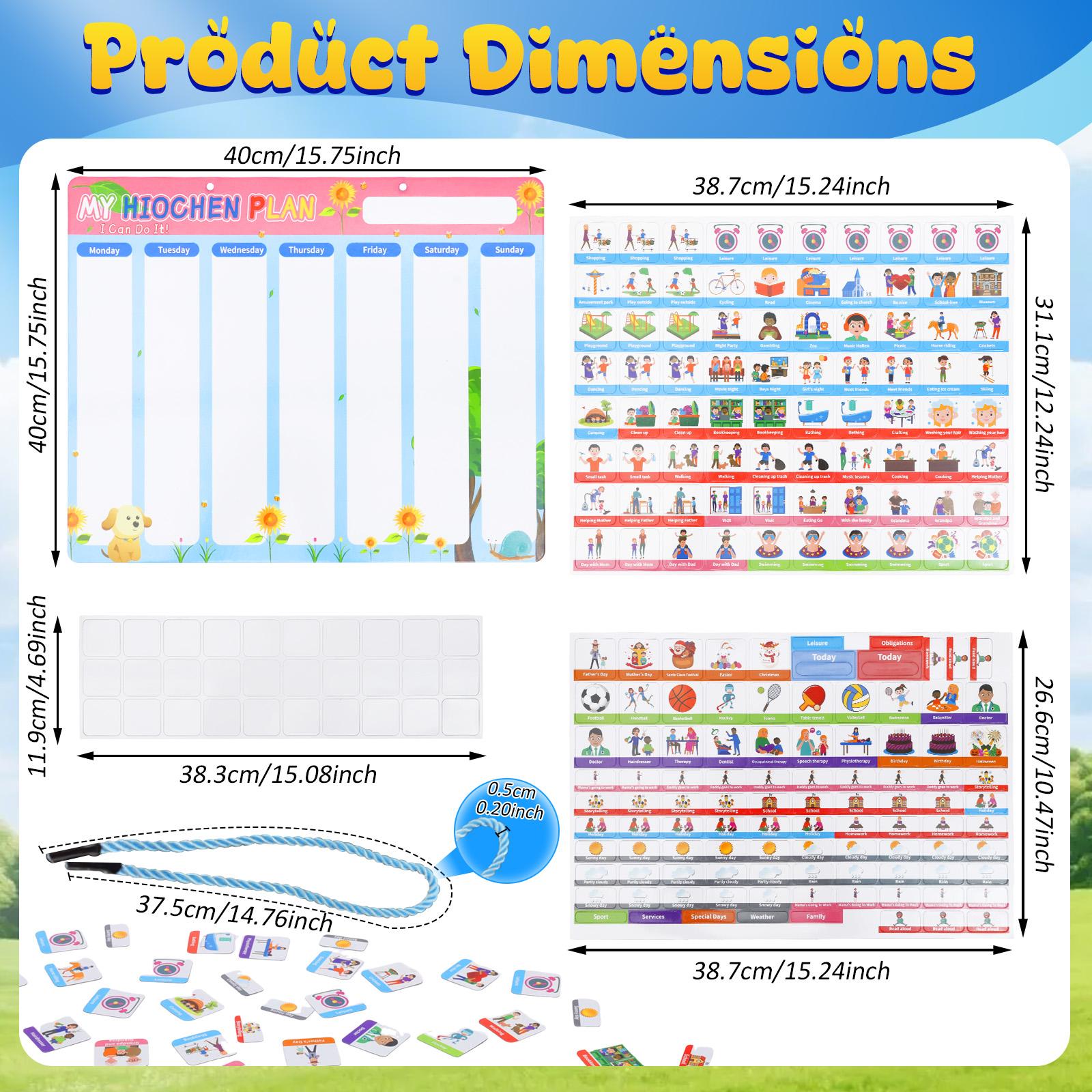 

2 in 1 Kid Weekly Daily Schedule Visual Calendar Chart Magnetic Daily Chart Schedule Plan Learning Board Game For Toddler Gift