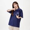 MLB Cashew Flower T Shirts Unisex Dark Blue Crew Neck Moderate Straight Fit 3ATS53023-50NYD