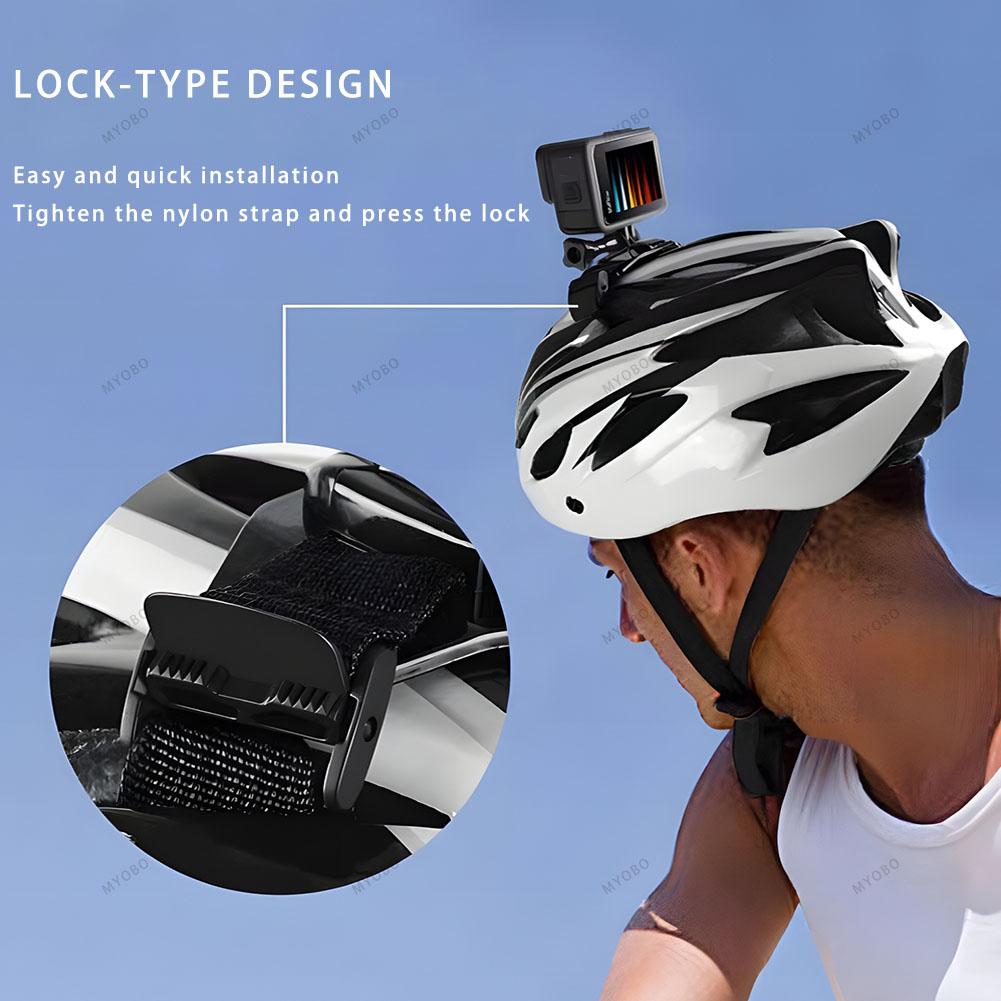 Helmet Strap Mount for Gopro for Cycling Bike Vented Helmet Strap Head Belt Holder for Insta360 Osmo Action Camera Accessories