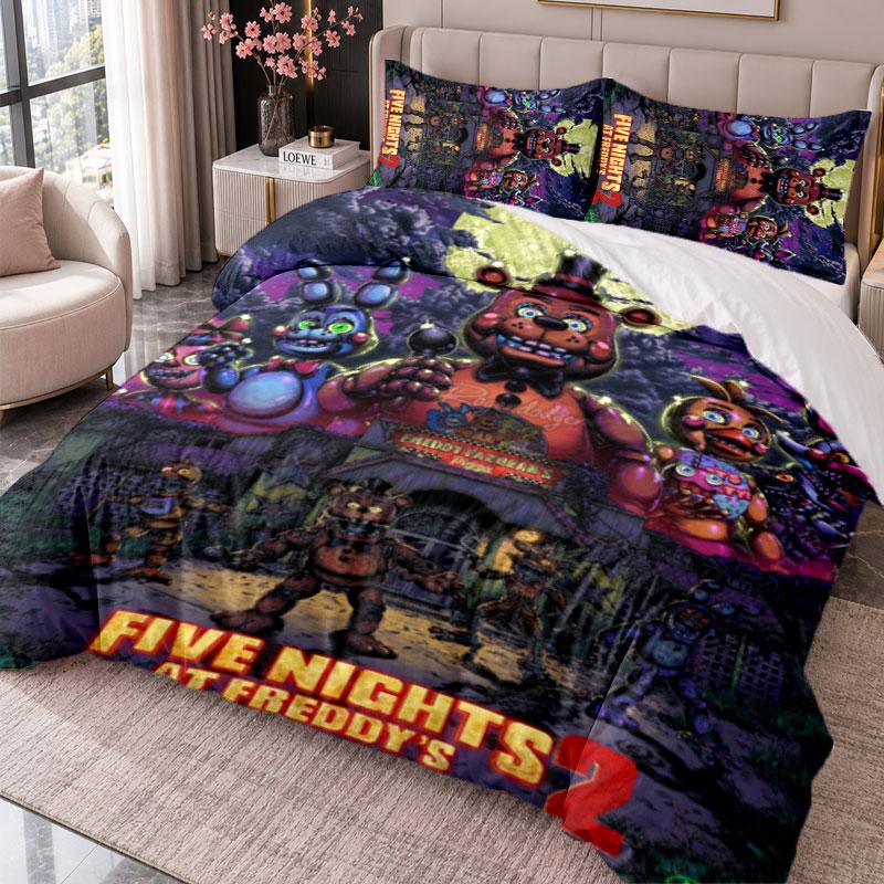 Five Nights at Freddy’s 3Pcs Bedding Set Duvet Cover With Two Pillowcases For Bedroom Home Decoration