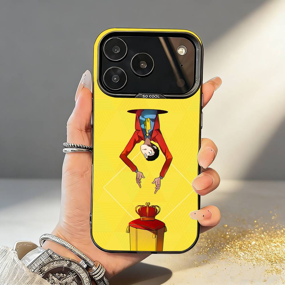 L-Lupin Anime T-Third Phone Case For iPhone17,16,15,14,13,12,11,Pro,MAX Gray Matte Silicone Black Cover