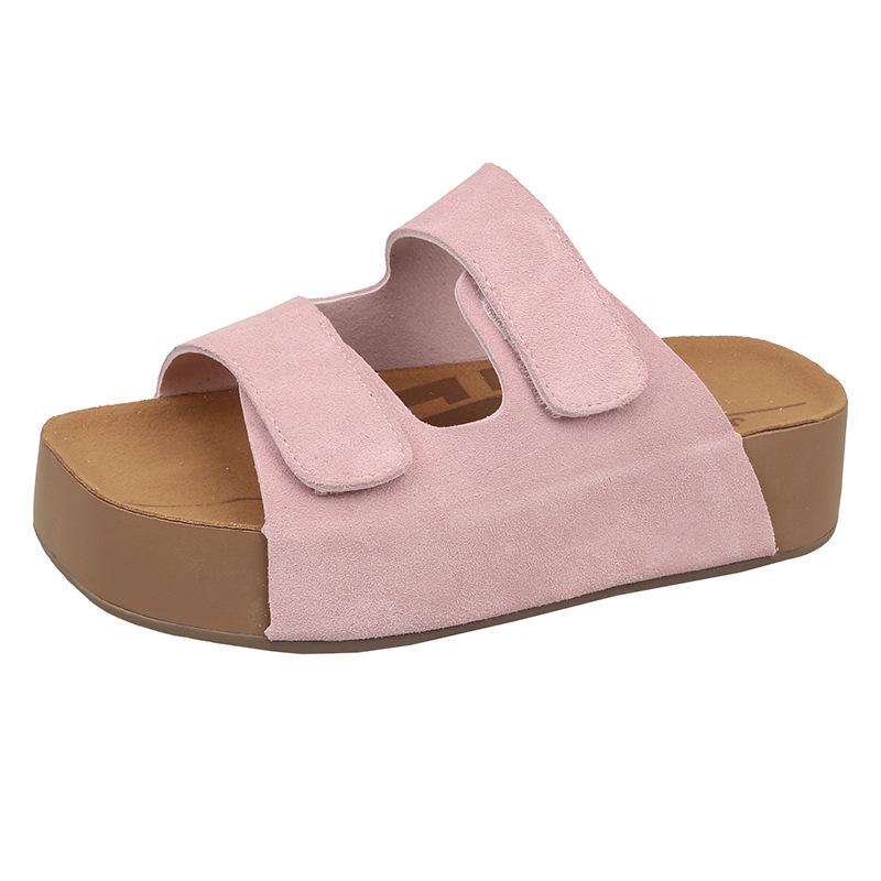 

Platform-soled Boken shoes, leather toast shoes, summer new retro outerwear, flat-soled sandals, muffin-soled shoes 40 розовый