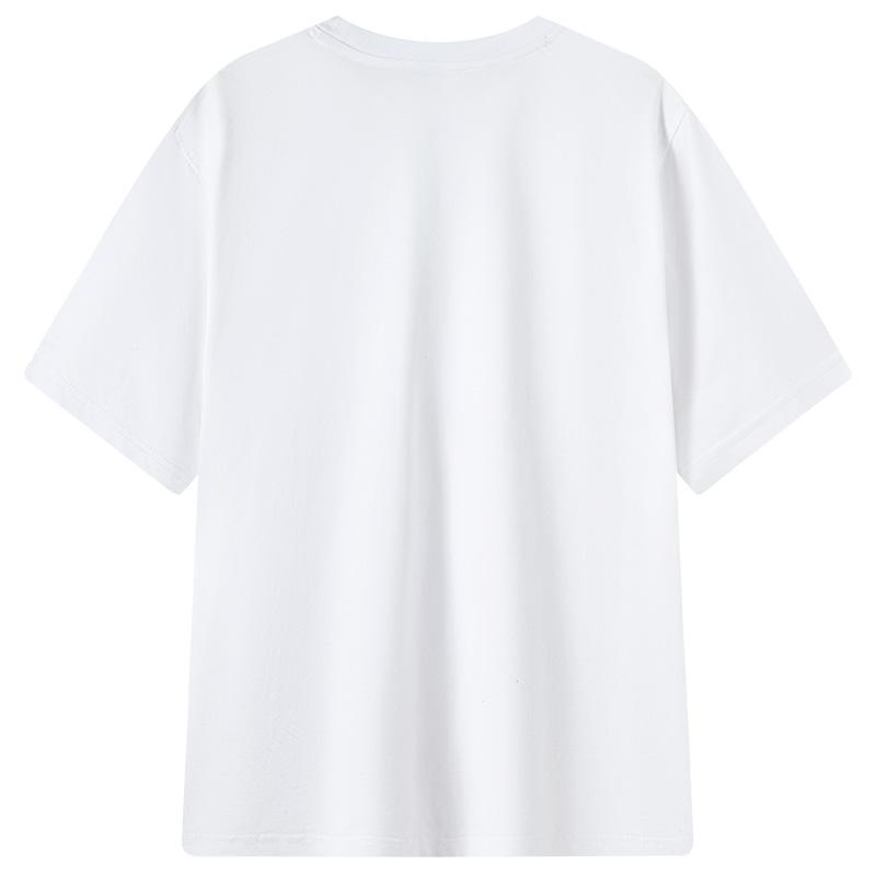 Peak Logo Print Round Neck Pullover Soft Skin-Friendly Breathable Short Sleeve T-Shirt Unisex T-Shirt White DF642691120-2