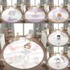 Enchanted Ballet Girl Round Rug for Home Decor Magical Flower Fairy Playful Floor Mat for Kids Nursery Bedroom Fantasy Decor