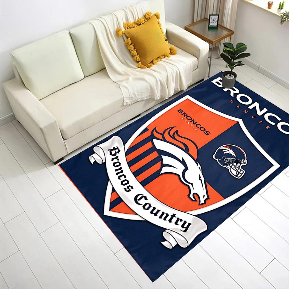 Denver Broncos Logo Floor Rug Office Rug Design For Decorate Room Hallway Outdoor Dining Room Antislip Carpet Decorate Offices Best For Christmas
