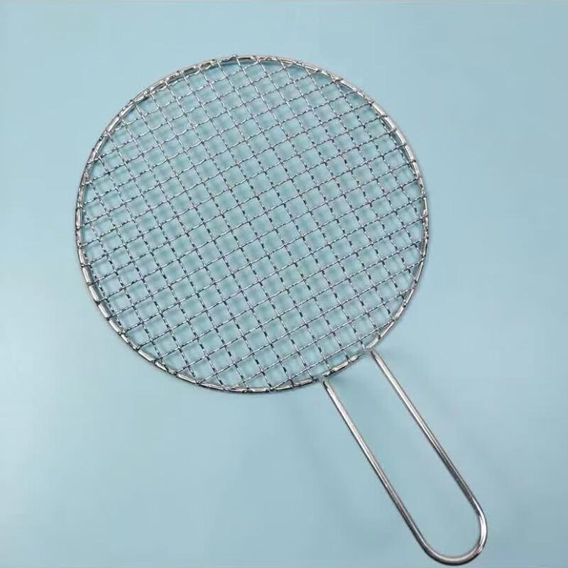 Oeny Outdoor Stainless Steel Round BBQ Grilling Net with Handle