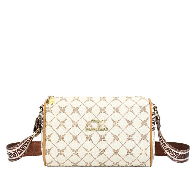 

New women s crossbody bag large capacity classic contrast versatile commuter bag shoulder underarm bag 23*12*15cm бежевый