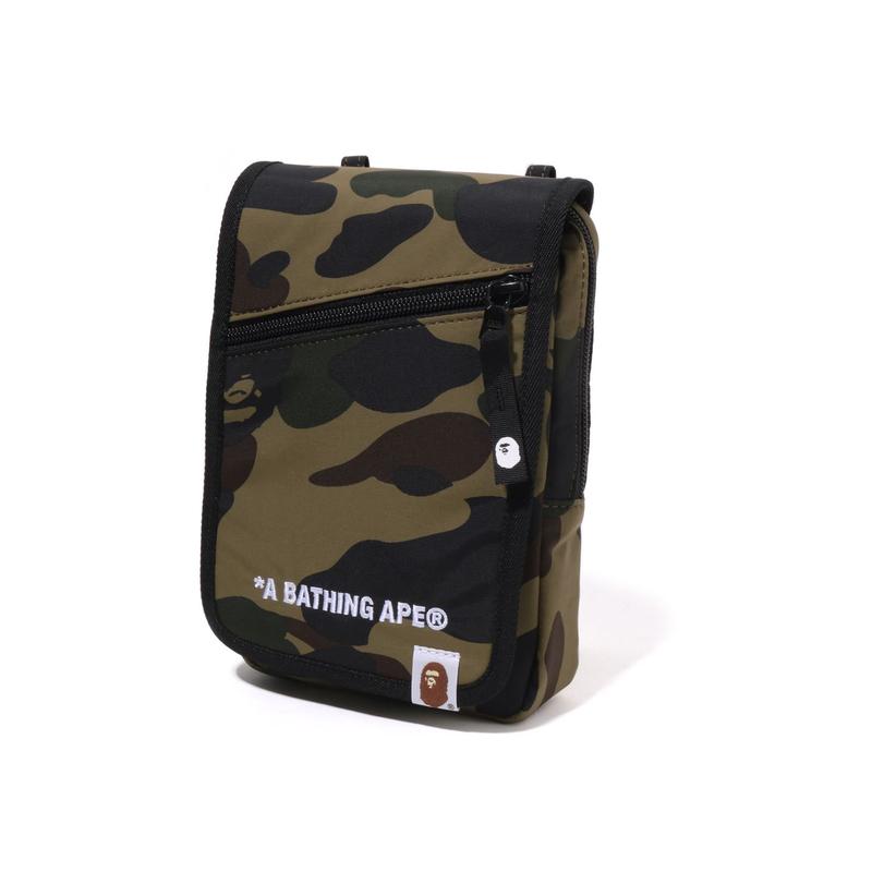 New A BATHING APE Fabric Crossbody Bag, Shoulder Bag Regular Men's Yellow/Green 0ZXBGM004901P