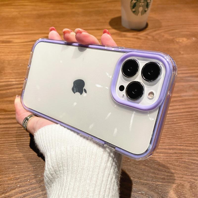Candy Color Colorful Clear Phone Case For iPhone 16 Pro Max 15 14 13 12 11 X XS XR 7 8 Plus SE Transparent Soft Shockproof Cover