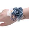 Girls Bridesmaid Wrist Flowers Wedding Party Corsage Bracelet Fabric Hand Flowers