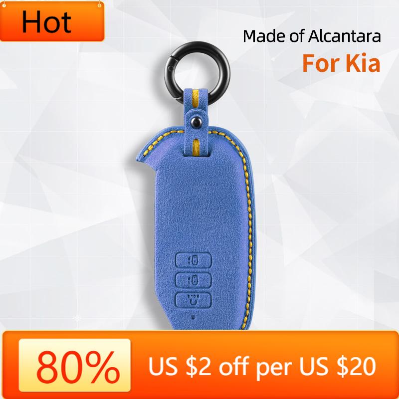 Interior Mouldings For Kia Niro Hybrid Sportage K5 Sorento MQ4 Ev6 Seltos Alcantara 7 Button Car Key Case Keychain Accessories 2