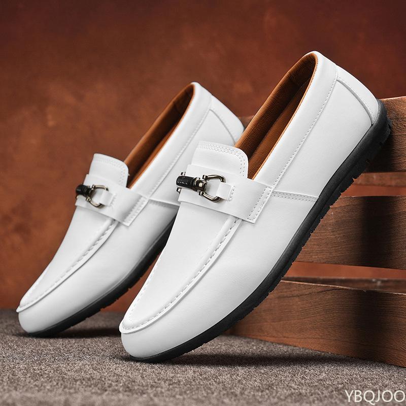 Fashion 2025 Large size Men's Shoes Trendy British loafers Low cut casual leather shoes Male fashion comfortable Flats Zapatos Homme