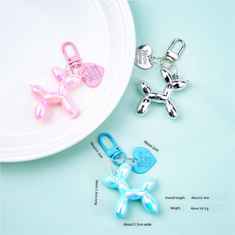 Fashion Keychain Punk Y2K Balloon Dog Keychains for Women Bag Pendant Jewelry Trinket Girl's Car Key Ring Key Chain Accessories