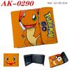 Pokemon Eevee Anime Full Color Snap Button PU Leather Short Wallet Card Holder Coin Purse for Men Women Students