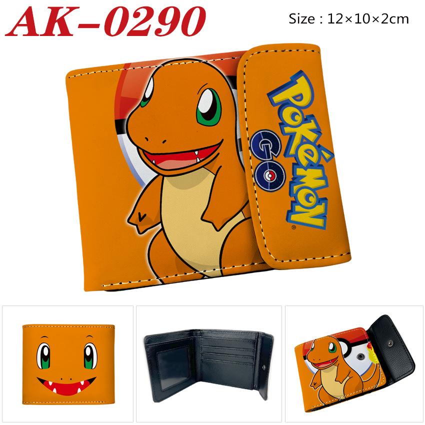 Pokemon Eevee Anime Full Color Snap Button PU Leather Short Wallet Card Holder Coin Purse for Men Women Students