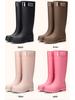 Bottes de pluie imperméables doublées polaire pour femme - Antidérapantes, à semelles épaisses, idéales pour la randonnée en forêt tropicale