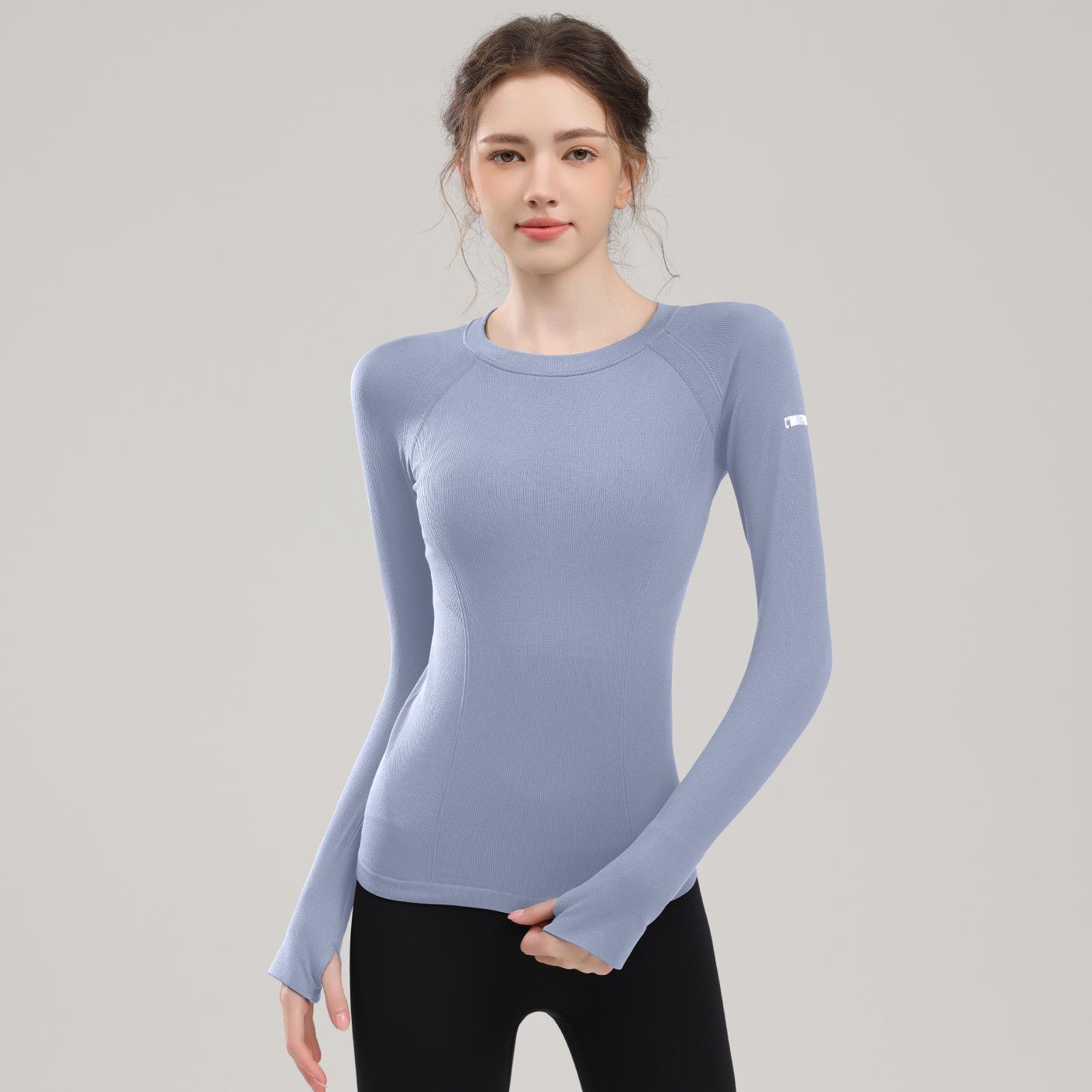 

Высококачественные женские облегающие топы с длинными рукавами для фитнеса, пилатеса, йоги и осеннего бега Small