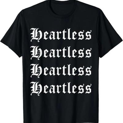 Camiseta con Diseño Gráfico de Patrón de Texto Repetitivo Estilo Retro Sin Corazón