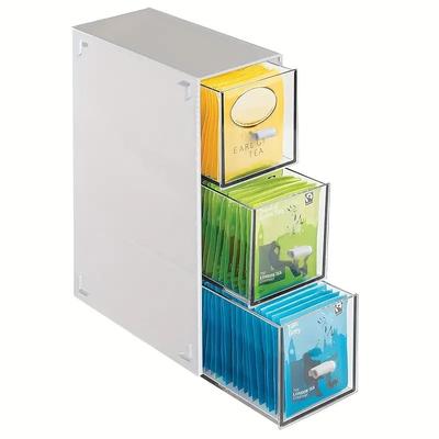 Scatola porta bustine da tè da cassetto cesto da cassetto per la conservazione in cucina scatola portaoggetti da piano di lavoro per caffè tè zucchero
