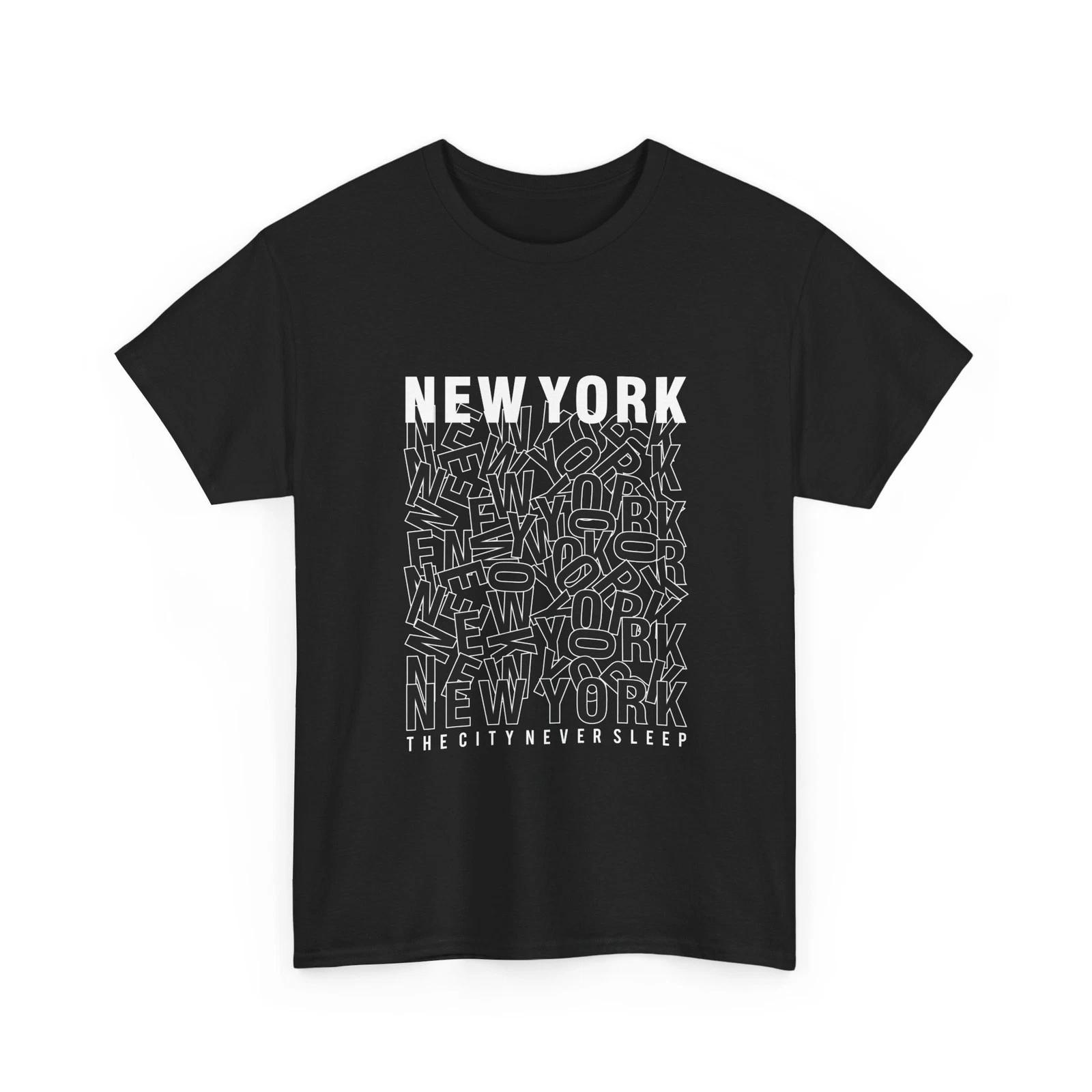 New York skyline text Tee | City Never Sleeps Graphic Shirt, NYC Quality T-Shirt S