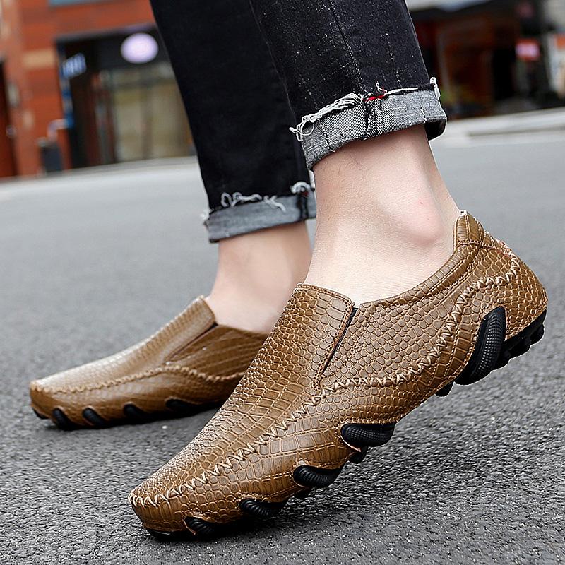 Fashion Octopus Soft Sole with Fashionable Design Loafer Handmade Comfortable Shoes Men's Unique Design Large Size Casual Leather Shoes