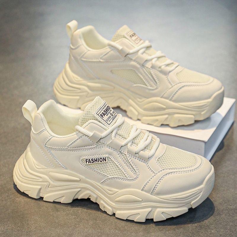 22 autumn new breathable mesh shoes thick-soled heightening sports and leisure dad shoes 39
