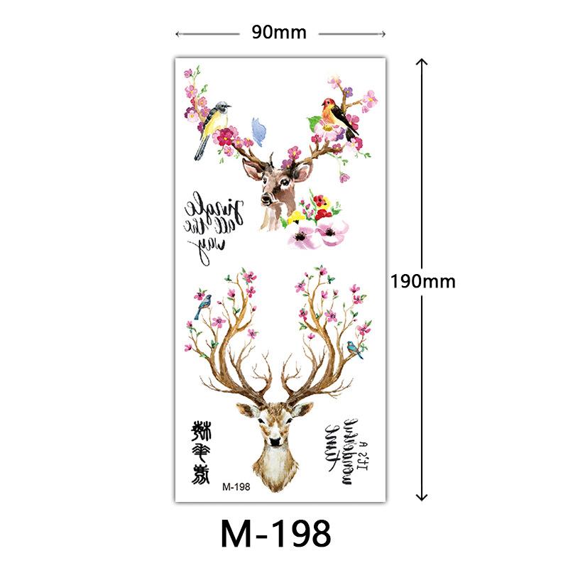 Wasserdichtes dreidimensionales Farbdruck-Tattoo-Sticker, Schmetterling Blume Tier Tattoo