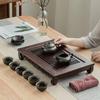 Chinese Natural Bamboo Tea Tray Water Storage Kung Fu Set Household Rectangular Board
