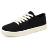 2026 Summer Men's Black Fabric Sneakers Thick-Sole Men Casual Boards Shoes Breathable Lightweight Student Fashion Flats Trainers
