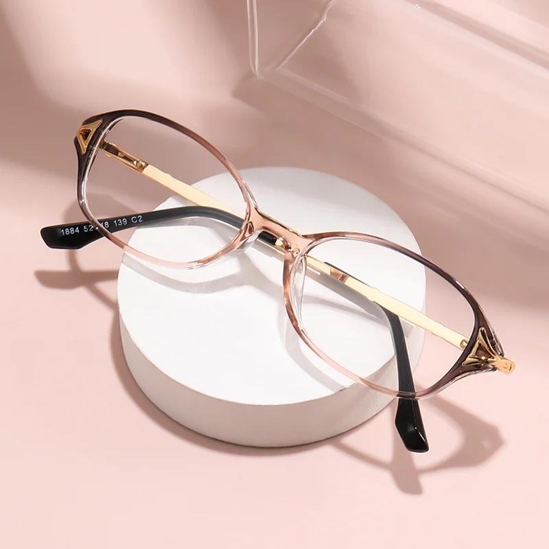 

TR90 Women s Reading Glasses Anti Blue Light Computer Glasses Luxury Brand 2025 New Eyewear Female Small Metal Crystal Eyeglass 0 коричневый
