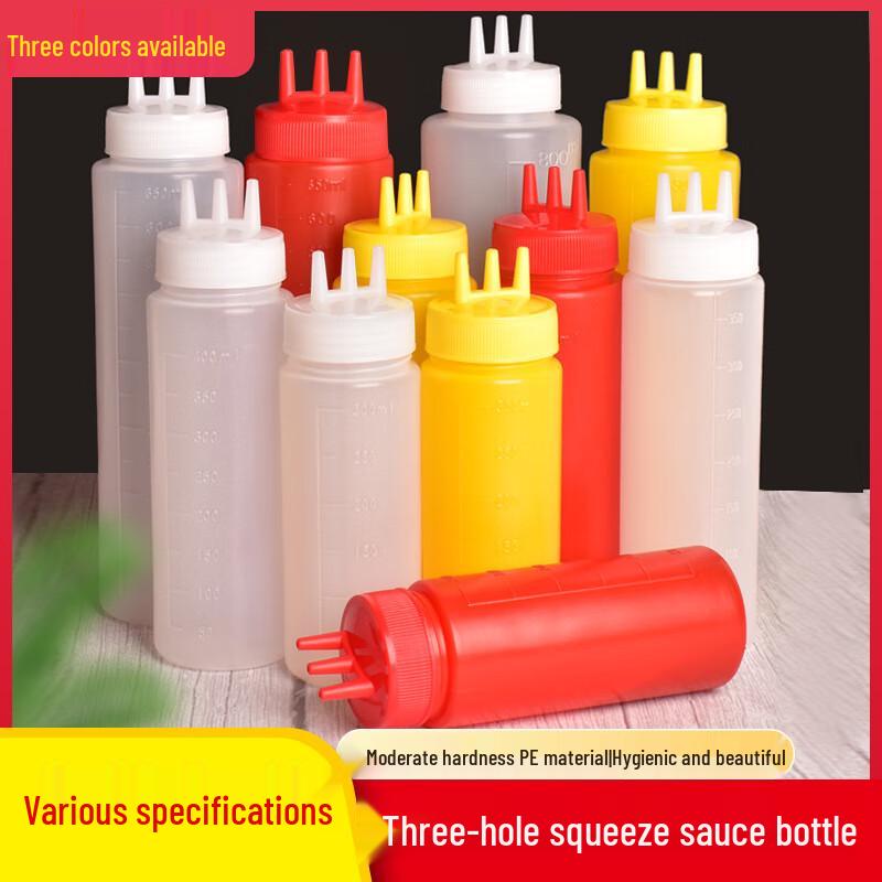 Zunwei Triple-Hole Squeeze Sauce Bottles (5-Pack)