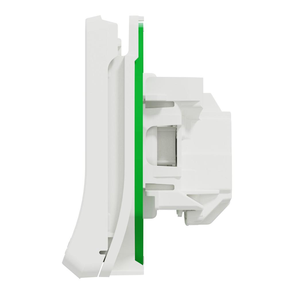 Power socket mechanism with grounding 2P+PE threadless terminals
