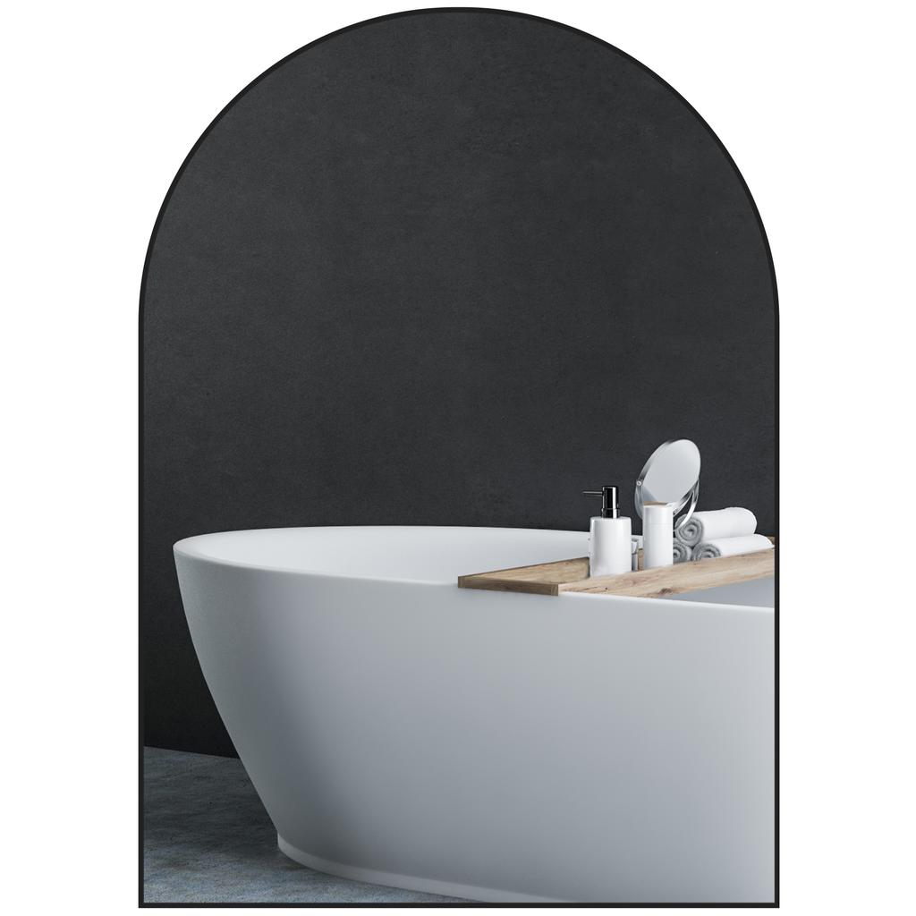 50 x 70cm Arched Home Mirror - Black
