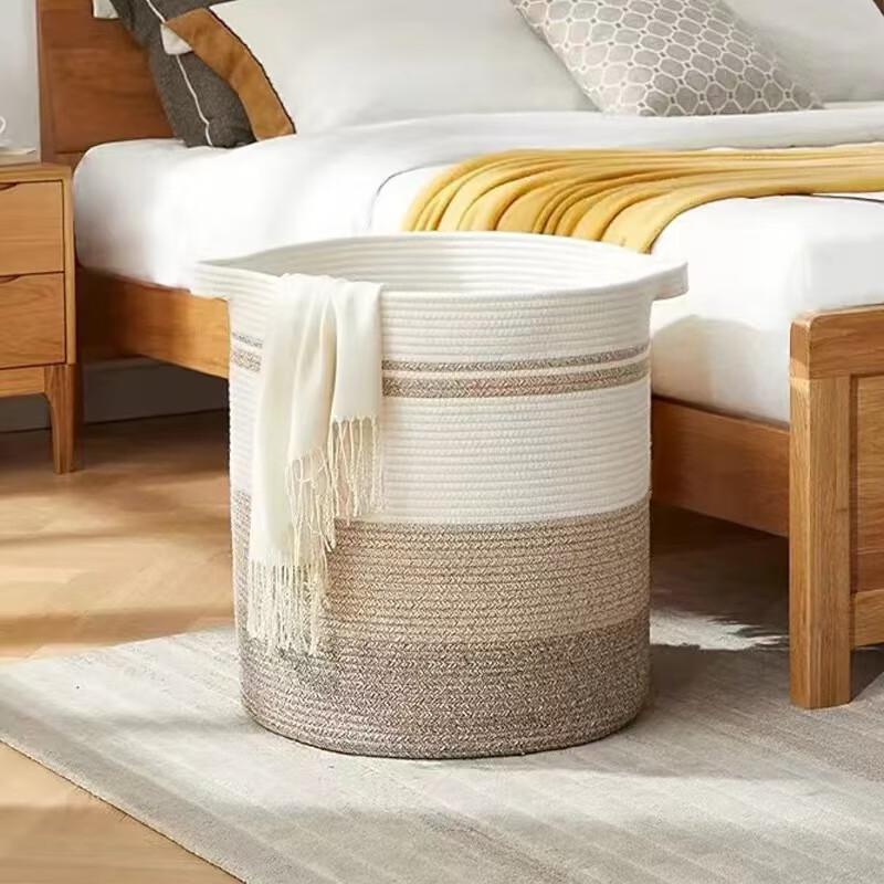 Miflame Large Cotton Rope Laundry & Storage Basket