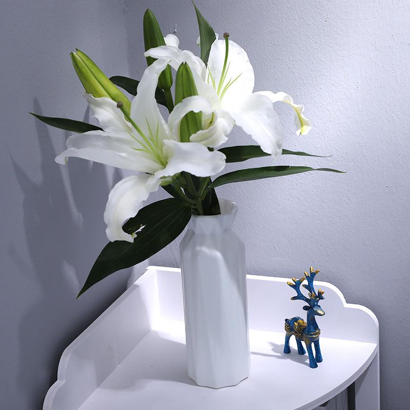 1Pcs Plastic Vase Home Dried Flowers Decoration Vase Imitation Ceramic Flowers Pots Wedding Festival Party Courtyard Ornament