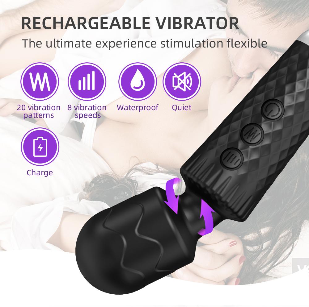 G Spot Vibrator AV Magic Wand Clitoris Stimulator Vibration Powerful Dildos 10 Modes Nipple Massager Adult Sex Toys for Woman