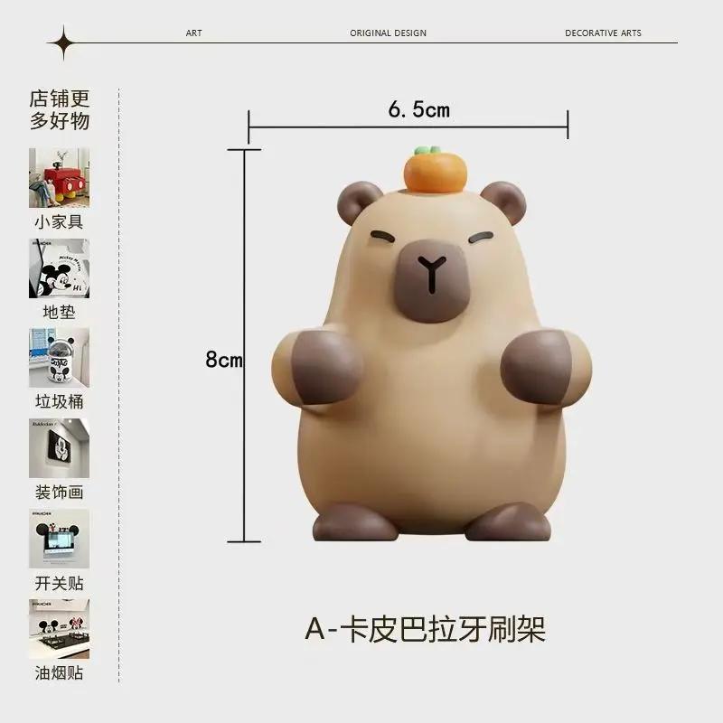 Multi-functional Capybara Cartoon Silicone Toothbrush Holder Storage Rack Tooth Brush Dispenser Bathroom Organizer Birthday Gift